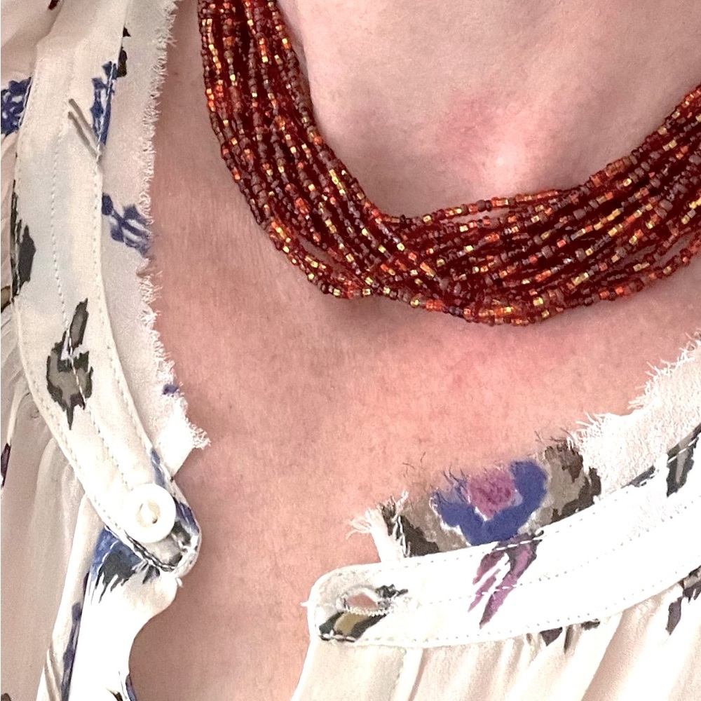 Amber Tone Multistrand Necklace